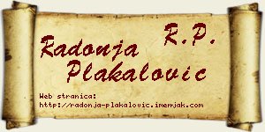 Radonja Plakalović vizit kartica